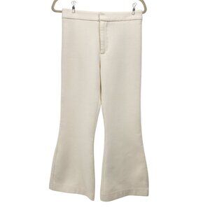 Smythe Womens 0 Pants Flared Ankle High Rise Ivory Dress Pants Trousers Preppy